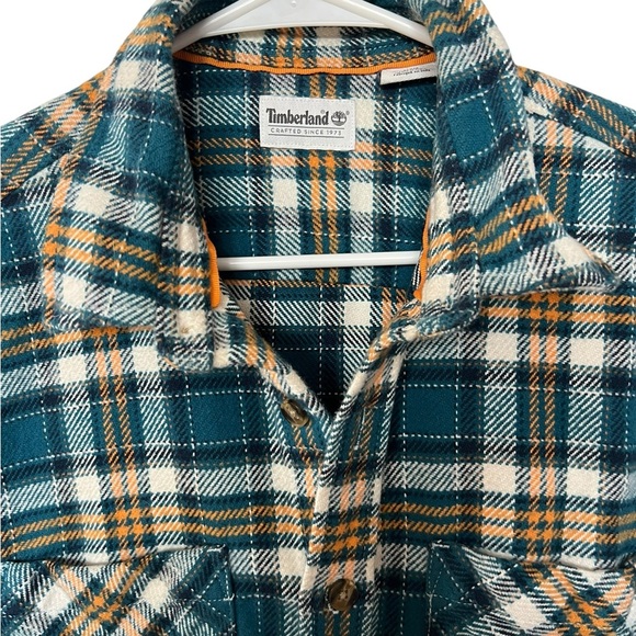 Timberland Men's Large Green Lumberjack Flannel Button-Up Shirt! Size Medium - Picture 4 of 12